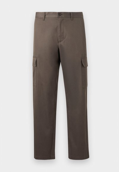 Παντελόνι cargo σε απαλό καφέ χρώμα, κατασκευασμένο από λείο βαμβακερό ύφασμα, με πλαϊνές τσέπες και σχέδιο με ίσιο πόδι.