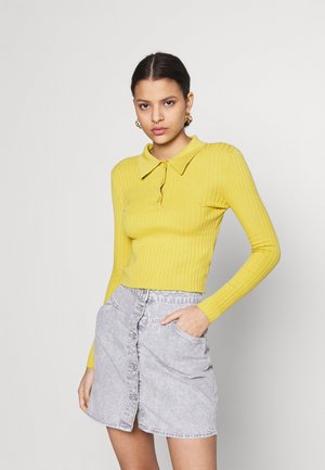 CARE SKINNY WITH COLLAR - Svetr - olive green