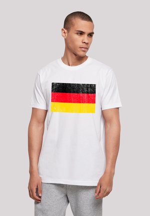 DEUTSCHLAND FLAGGE GERMANY DISTRESSED - Print T-shirt - weiß