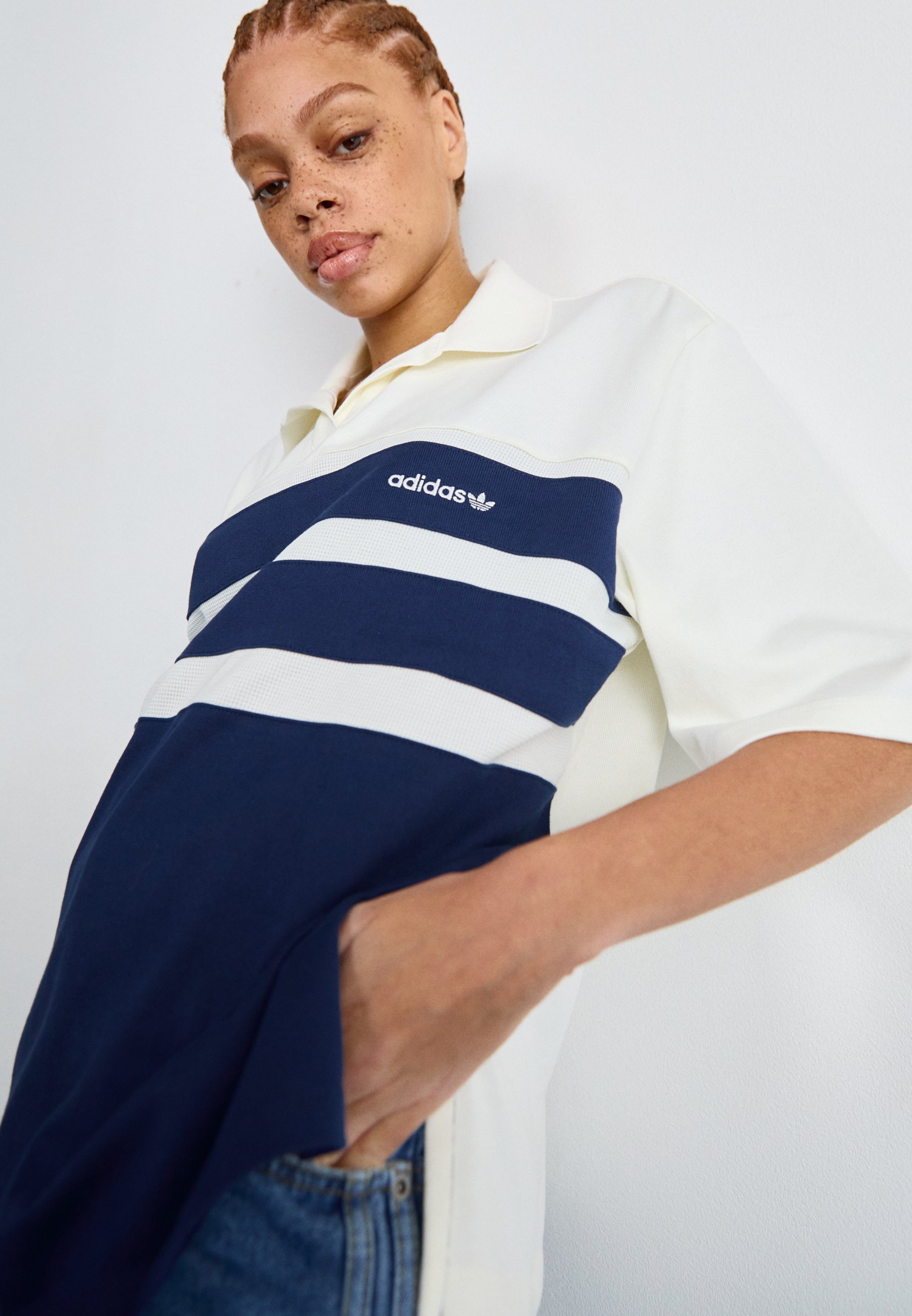 adidas Originals Polo shirt - off white/night indigo/off