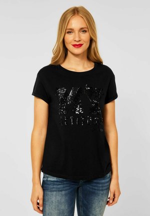 MIT PAILLETTEN - T-shirt con stampa - schwarz