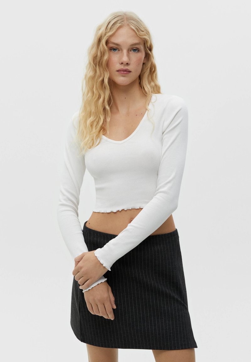 PULL&BEAR Long sleeved top white Zalando.ie