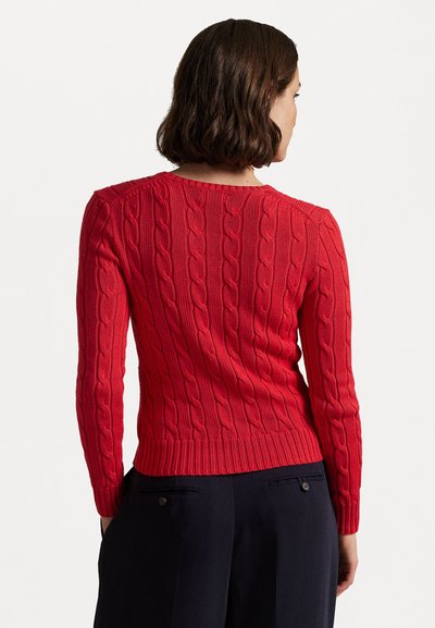 Polo Ralph Lauren CABLE-KNIT COTTON CREWNECK JUMPER - Neule - deep orangey red