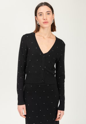 INFLUENCER RHINESTONES - Chaqueta de punto - black