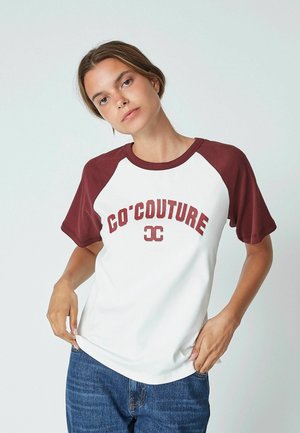 EDGE BLOCK - Print T-shirt - offwhite winered