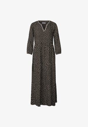 Street One, MIDIKLEID MIT SPLIT NECK UND PRINT - Jurk - black coffee