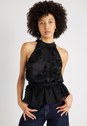 HALTERNECK TOP - Tops - black