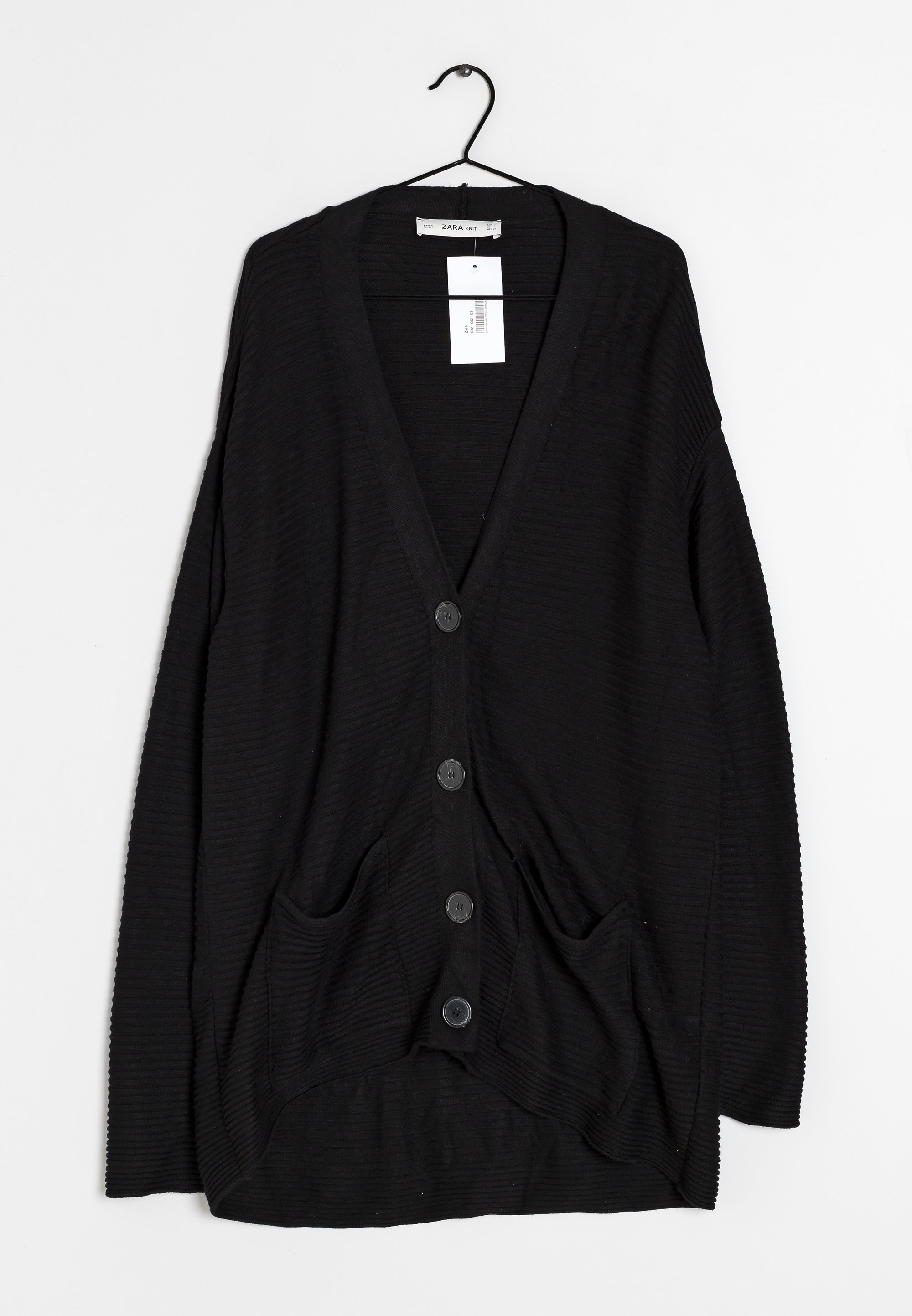 Sleeve Zara Long Black Cardigan Zara Knit Full Zip Cardigan