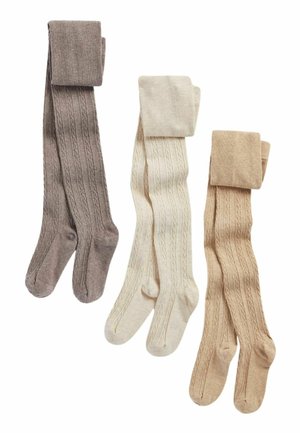 3 PACK CABLE - Calcetines por encima de la rodilla - oatmeal cream brown