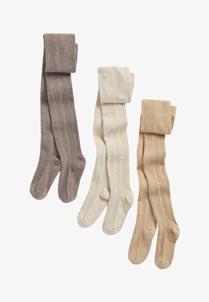 3 PACK CABLE - Calcetines por encima de la rodilla - oatmeal cream brown