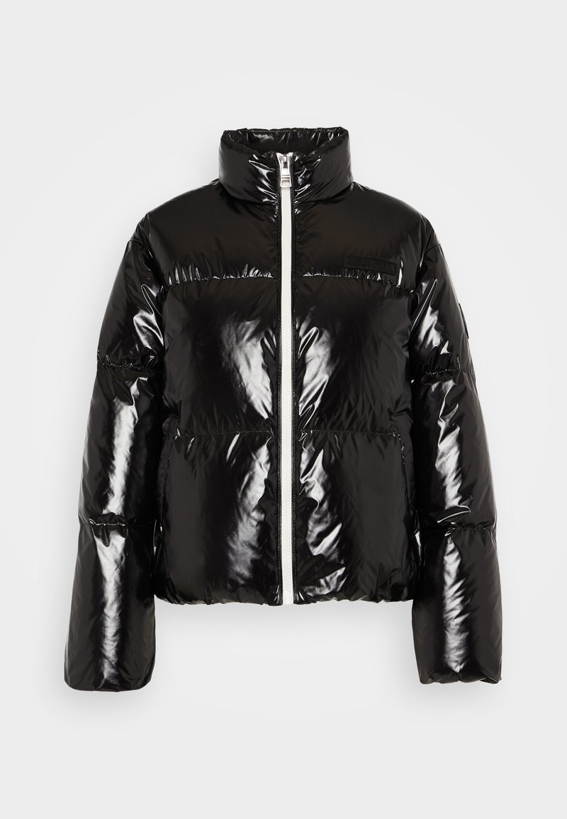 tommy hilfiger black shiny puffer jacket