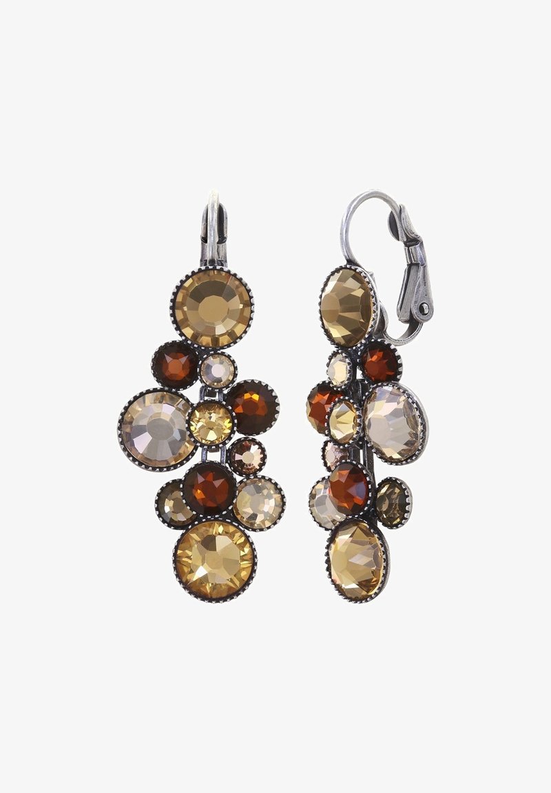 Konplott Ohrringe Water Cascade - Große Kristallohrringe In Traubenform Antiksilber