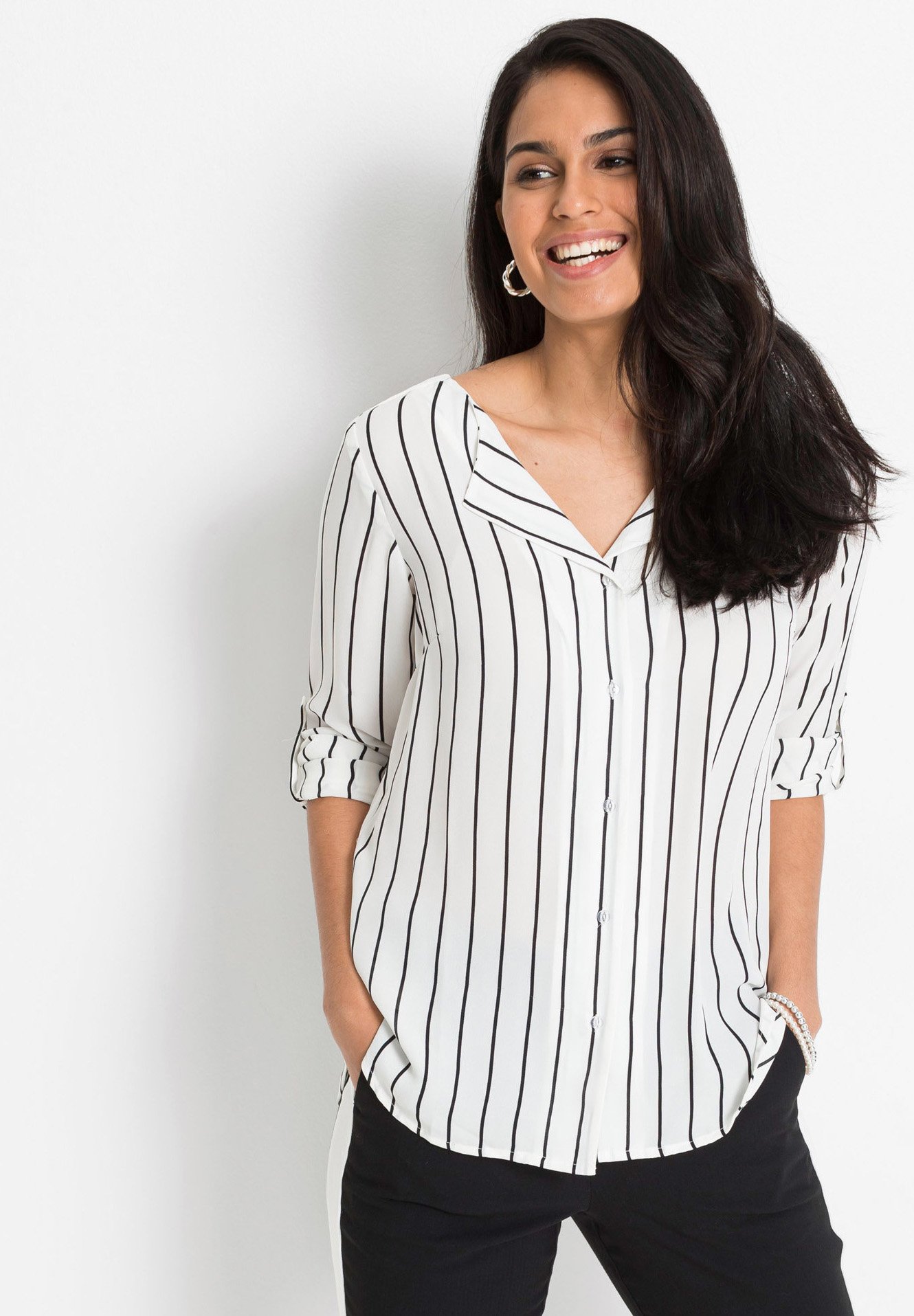Donna XsHgL bonprix Camicetta - weiß/multicolore Donna XsHgL bonprix Camicetta - weiß/multicolore