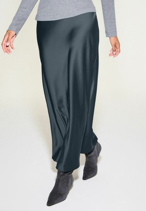 Next, REGULAR FIT - SATIN MIDI SKIRT - Maxi skirt - dark grey
