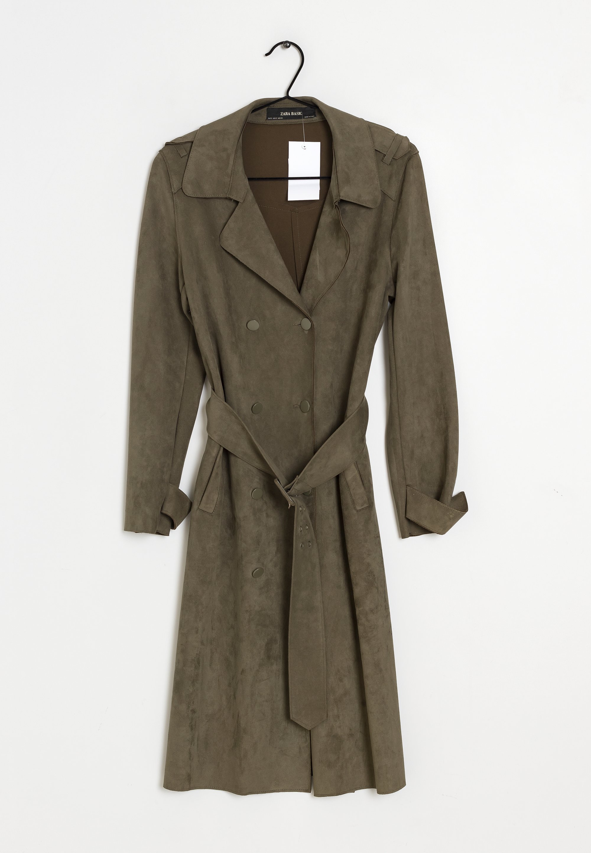 Mantel Zara Khaki Long Coat Mantel Zara Grün Zara Klassischer