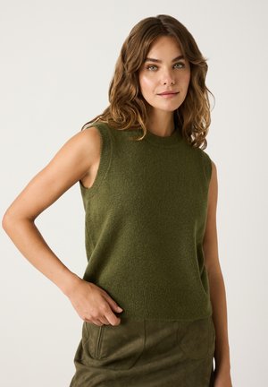SOFTER RUNDHALS - Trui - olive leaf