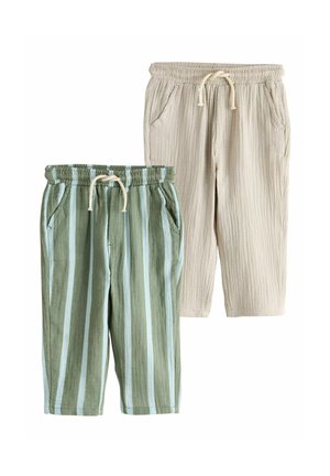 Next, REGULAR FIT - Broek - neutral/sage green striped