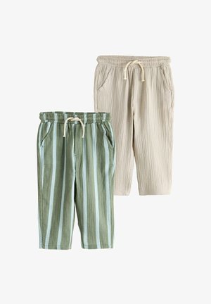 Next, REGULAR FIT - Pantalon classique - neutral/sage green striped