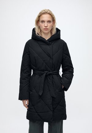 JDY, JDYVILLON LONG HOOD BELT PUFFER  - Зимно палто - black