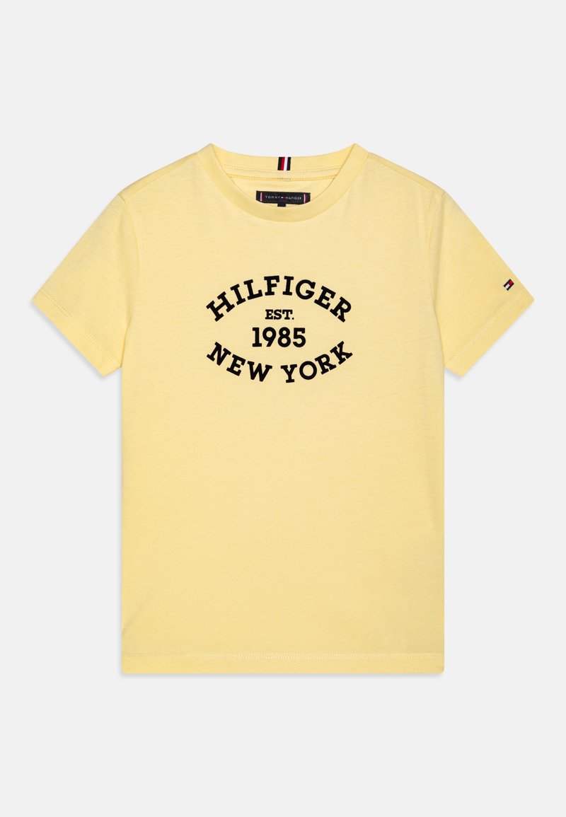 Tommy Hilfiger MONOTYPE FLOCK REGULAR TEE - Marškinėliai su spaudiniu - lemon zest