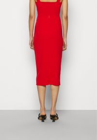 WAL G. TORTOISE BUTTON SKIRT - Saia lápis - red