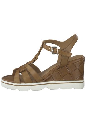 Marco Tozzi Platform sandals - cognac antic