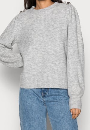 Strickpullover - mottled light grey