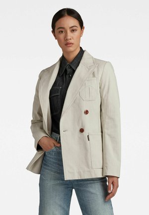 DOUBLE BREASTED - Blazer - ecru
