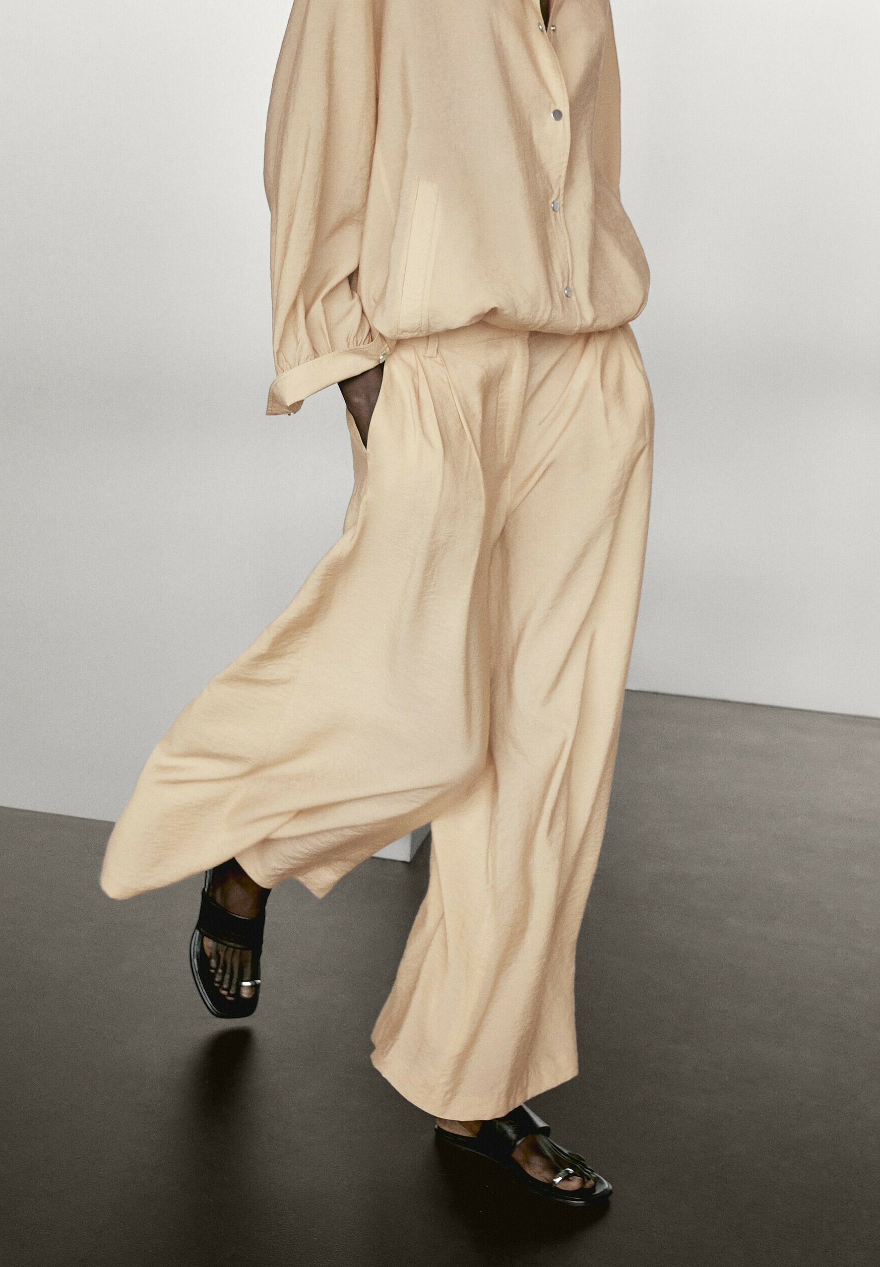 ★ Massimo Dutti★ Palazzo pants with darts 05008508710 Flowing trousers with darts · Orange · Dressy | Massimo Dutti