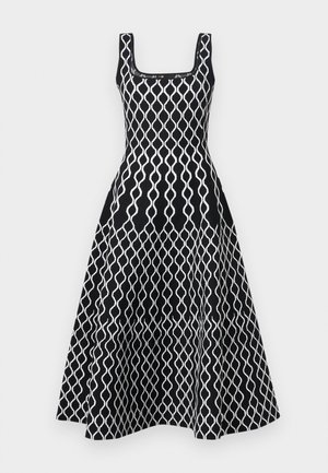 Maje RUSSELY - Pletené šaty - noir/blanc