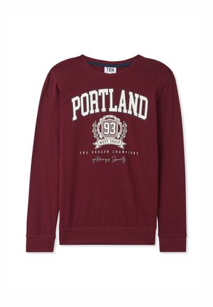 CON STAMPA STILE COLLEGE - Felpa - bordeaux