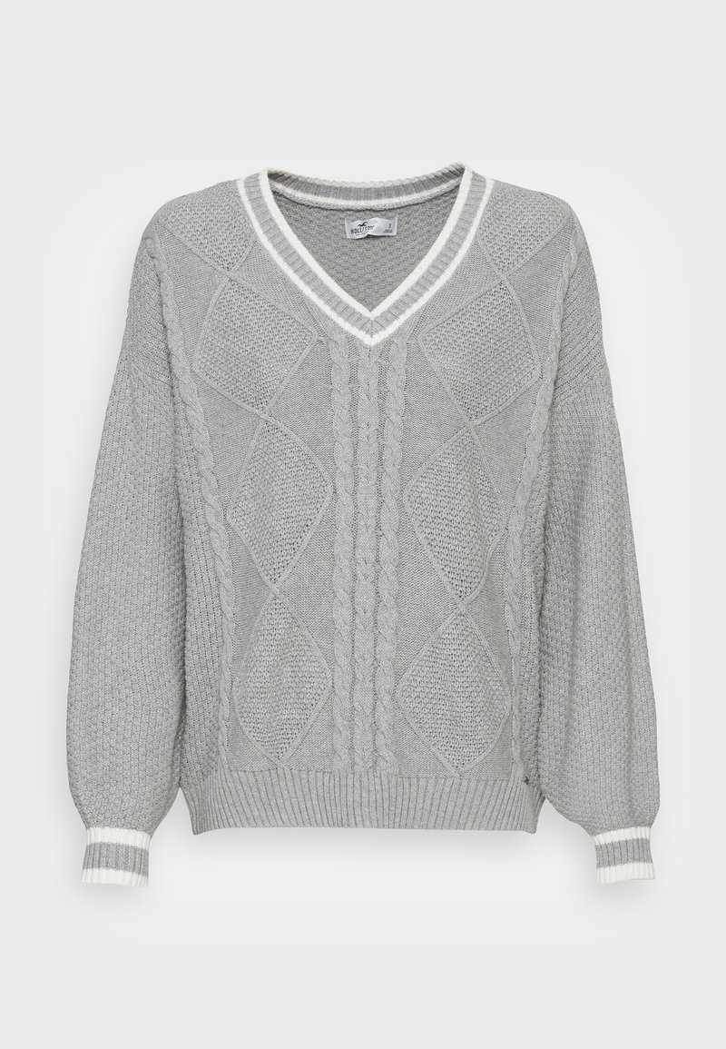 Damen Strickjacken | Hollister Co. OVERSIZED SWEATER Strickpullover grey/grau - LP20696 Damen Strickjacken | Hollister Co. OVERSIZED SWEATER Strickpullover grey/grau - LP20696