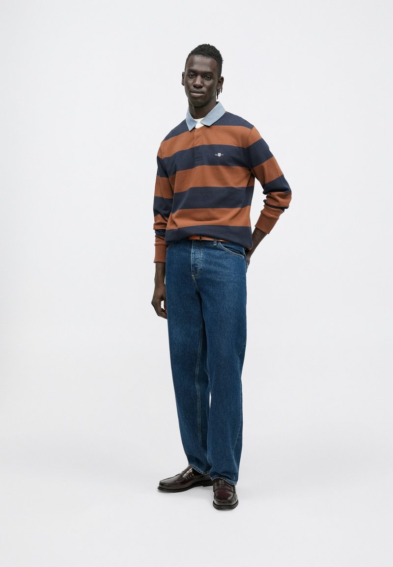 GANT CHAMBRAY STRIPE HEAVY RUGGER - Polotričko - mahogany brown
