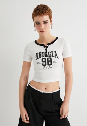 CROP  - Camiseta estampada - white