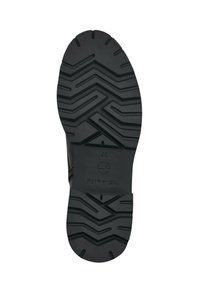 Sole in gomma nera con un motivo a zigzag, caratterizzata da dettagli in rilievo e logo impresso. Profilo piatto e materiale resistente per una migliore trazione.