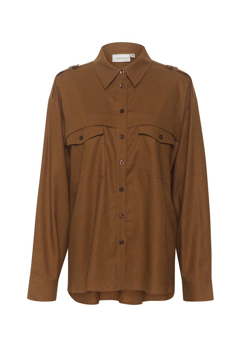 Gestuz Overhemdblouse bruin Gestuz Overhemdblouse bruin