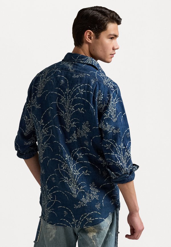 CLASSIC FIT INDIGO FLORAL LINEN SHIRT - Shirt3
