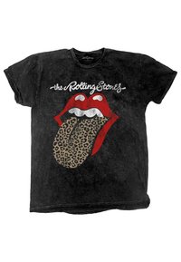Paradiso Clothing THE ROLLING STONES LEOPARD - Print T-shirt - black