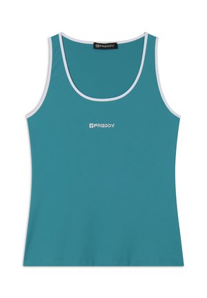 Freddy SLIM IN TESSUTO TECNICO CON BORDATURE A CONTRASTO - Top - turchese