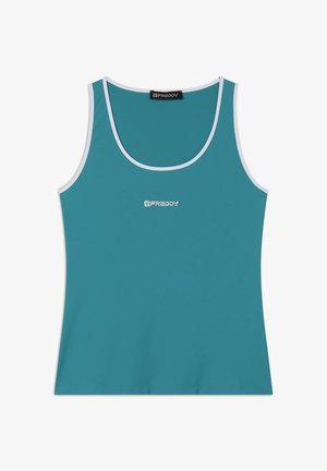 Freddy SLIM IN TESSUTO TECNICO CON BORDATURE A CONTRASTO - Top - turchese