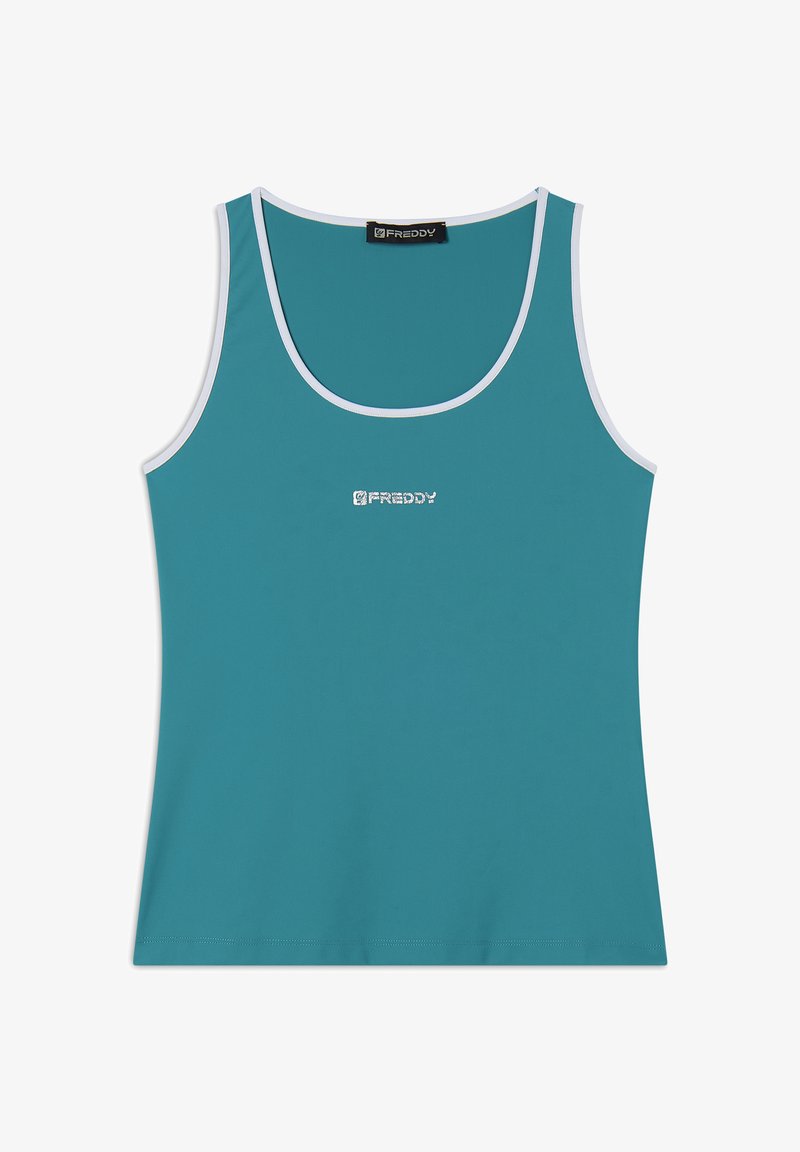 Freddy SLIM IN TESSUTO TECNICO CON BORDATURE A CONTRASTO - Top - turchese