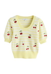 Unausgewählt, yellow stripe cherry embroidery