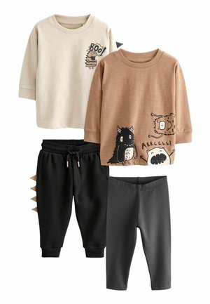 JOGGERS 4 PACK SET - REGULAR FIT - Legingi — bikses - tan brown monsters