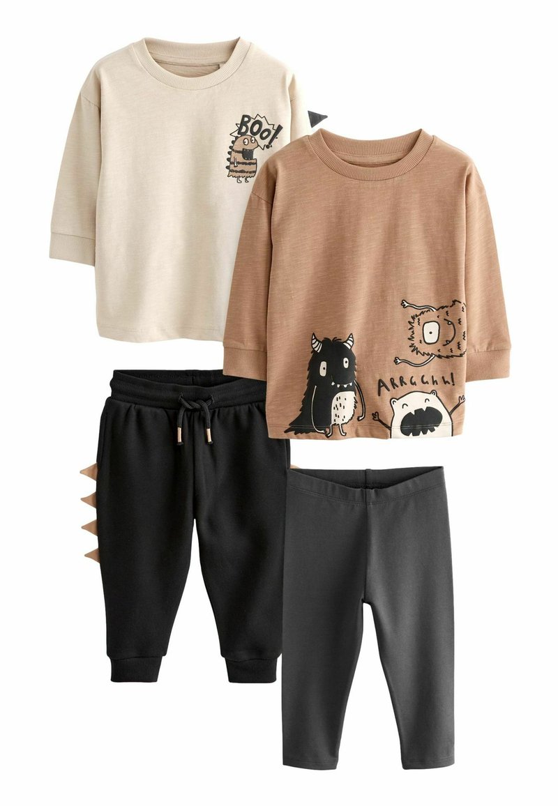Next JOGGERS 4 PACK SET - REGULAR FIT - Legging - tan brown monsters