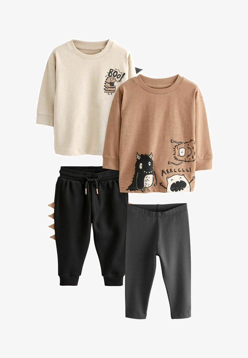Next JOGGERS 4 PACK SET - REGULAR FIT - Leggingsit - tan brown monsters