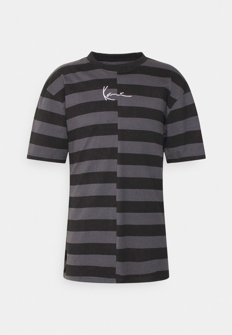 Damen T-Shirts | Karl Kani UNISEX SMALL SIGNATURE SPLIT STRIPE TEE T-Shirt print dark grey/dunkelgrau - GD50506 Damen T-Shirts | Karl Kani UNISEX SMALL SIGNATURE SPLIT STRIPE TEE T-Shirt print dark grey/dunkelgrau - GD50506