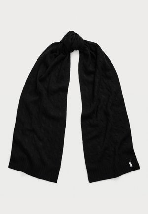 CABLE KNIT WOOL CASHMERE SCARF - Sjaal - black