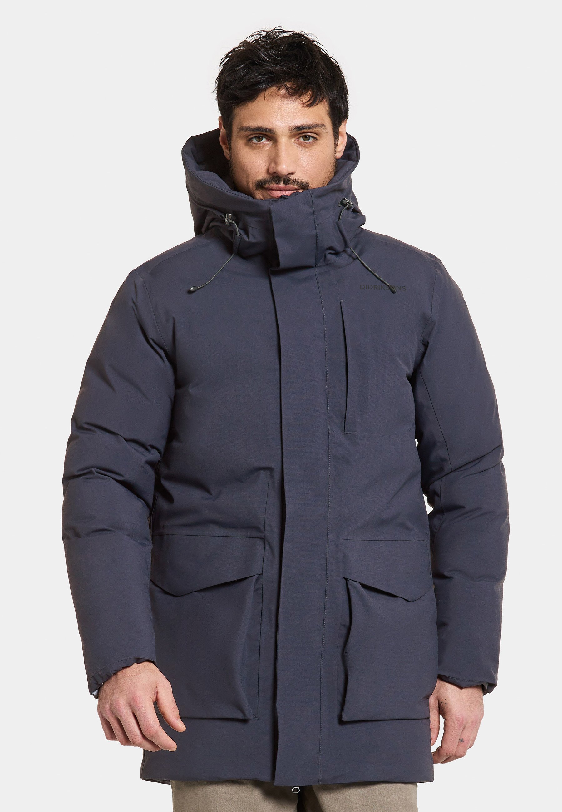Manteau Imperméable Didriksons Homme Taille XL Avec Capuche Et Poches - Bleu - Occasion Très Bon état
