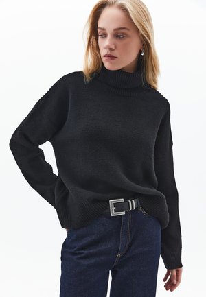 SOFT TOUCH ROLL NECK - Striktrøje - black