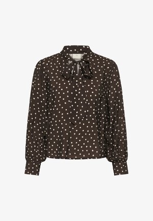 Kaffe, KADOTTE BLOUSE - Bluse - coffee bean turtledove dot